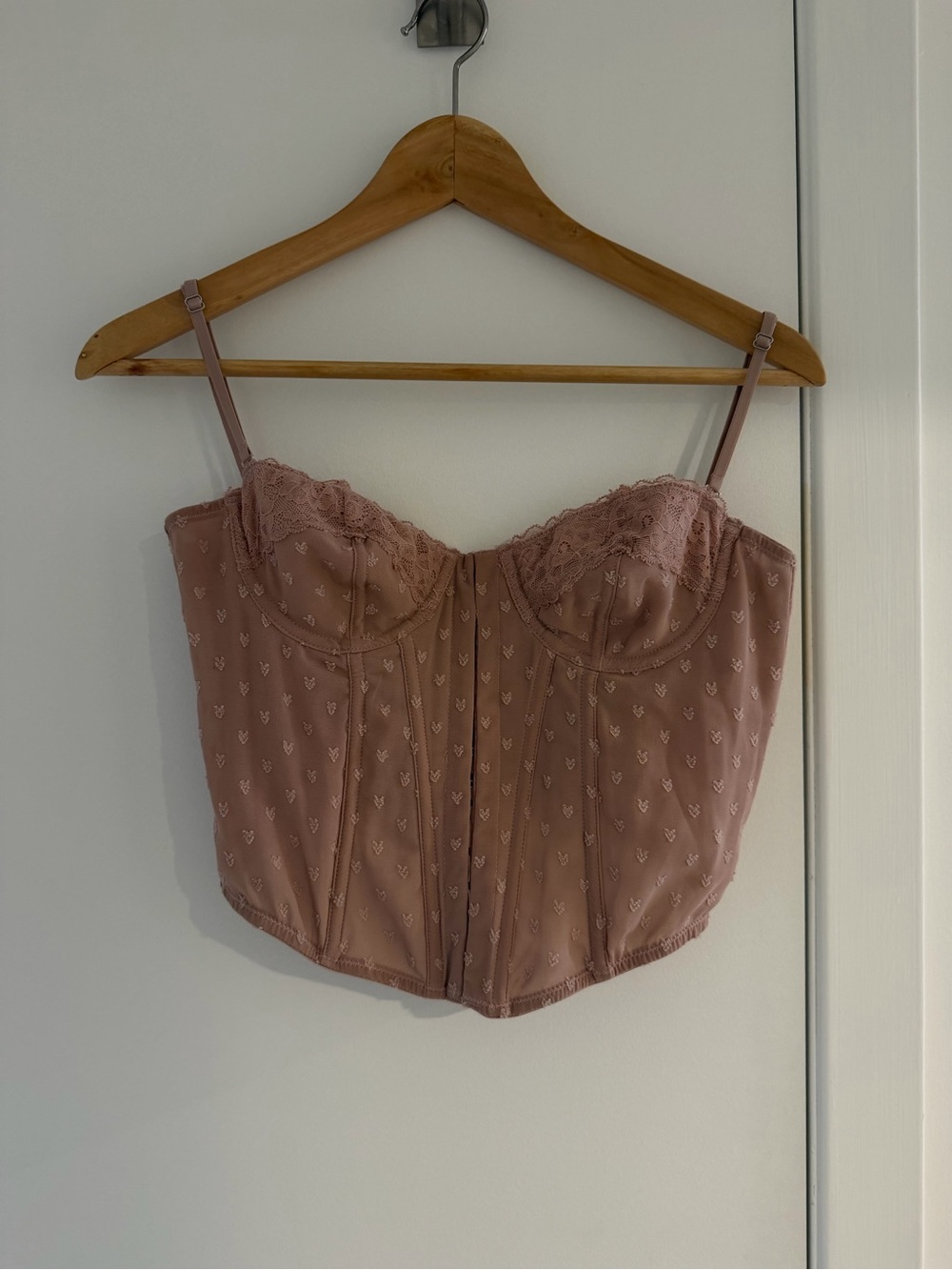 Urban Outfitters Rose Dust Lace Bustier Top